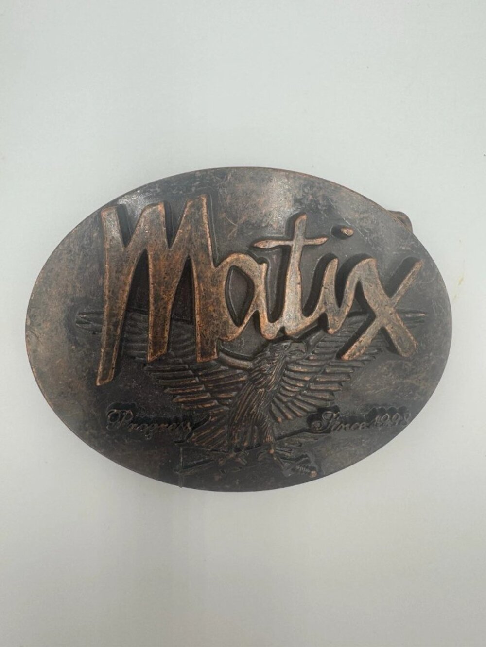 Vintage Y2K Matix Eagle Belt Buckle Bronze Copper Streetwear